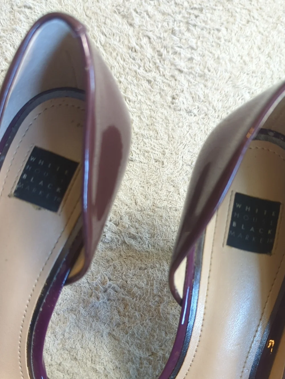 White House Black Market Size 9 Ella Empire Plum Patent Leather d'Orsay Pump